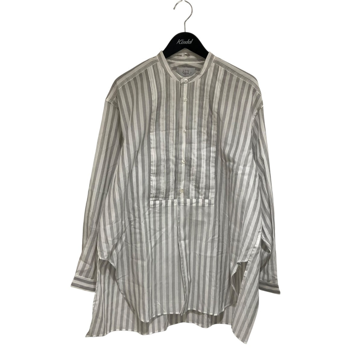 URU(ウル) 25SSBand collar L S shirtsストライプシャツ25SCSS02