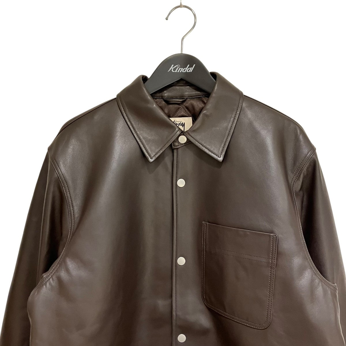 24SSBoxy Leather Overshirt ’Espresso’レザージャケット1110259