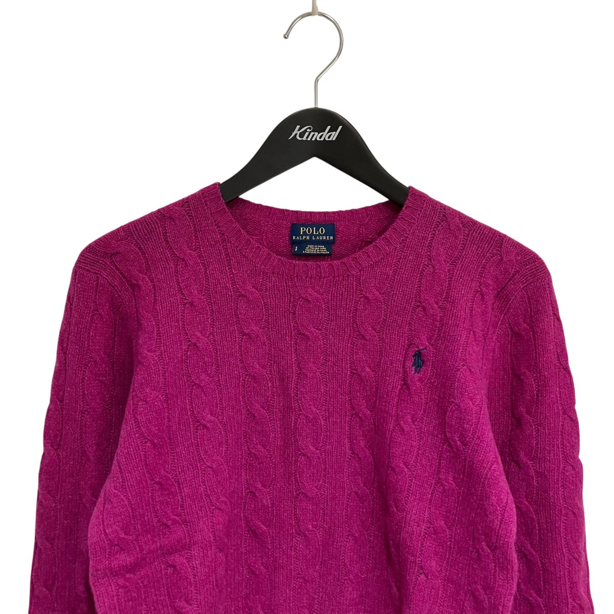 POLO RALPH LAUREN カシミヤ混ケーブルニット 古着・中古-3枚目のアイテム画像