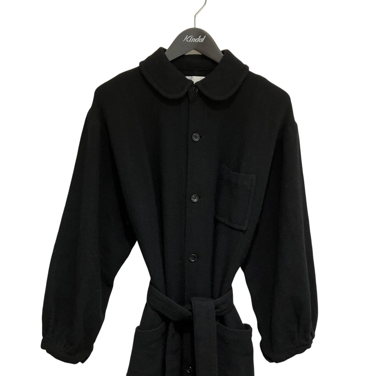 TAO COMME des GARCONS ウールナイロンビエタ製品縮絨丸襟コートトレンチコートTJ-C010 古着・中古-3枚目のアイテム画像