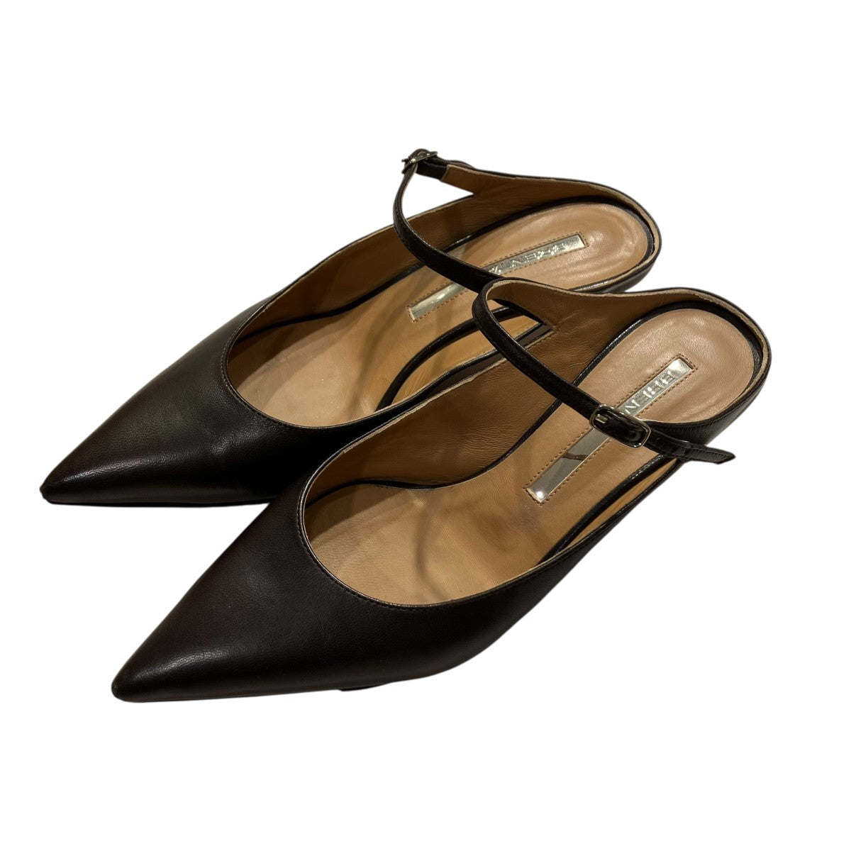【BRENTA /ブレンタ】ミュール サイズ37 BRENTA(ブレンタ) ポインテッド ミュールパンプス ブラウン