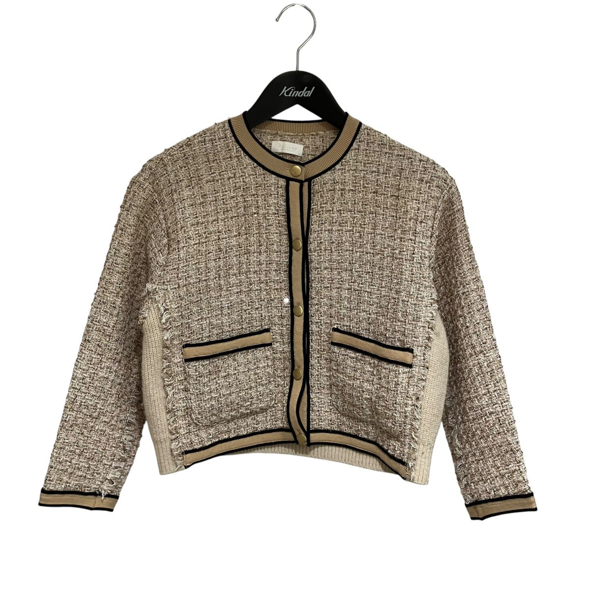 Ballseyニットコンビツイード クルーネックジャケット BALLSEY(ボールジー) ニットコンビツイード クルーネック