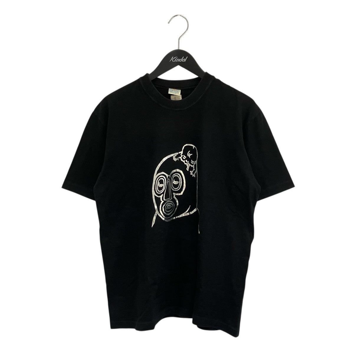 子頬悩レスラープリントTシャツ