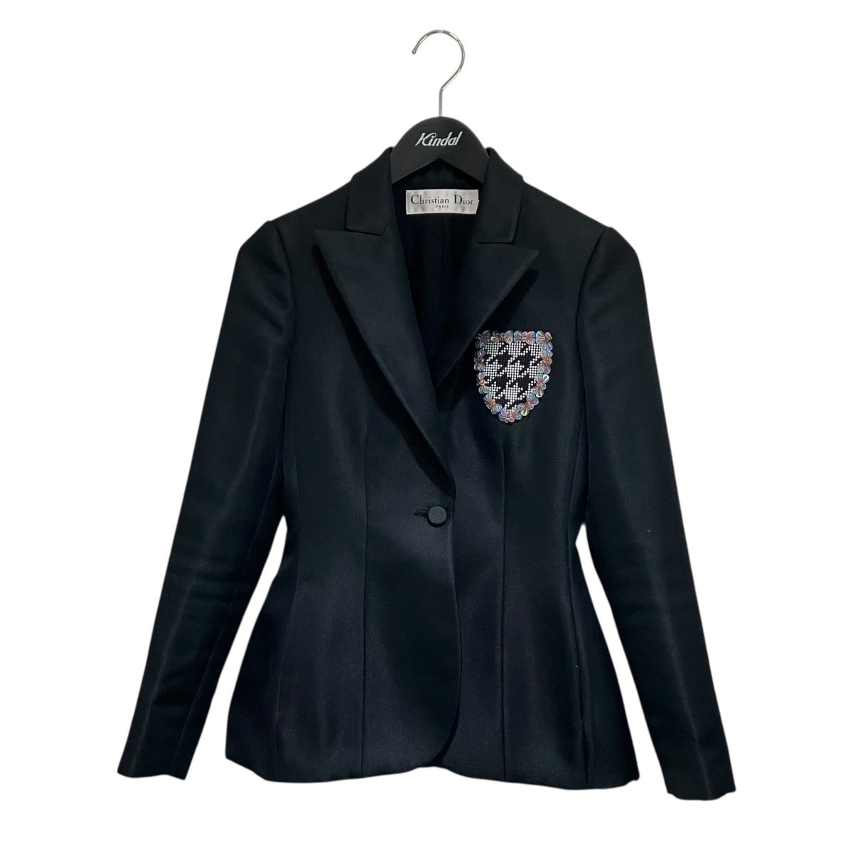 Christian Dior 本革バーガンディ テーラードジャケット Christian