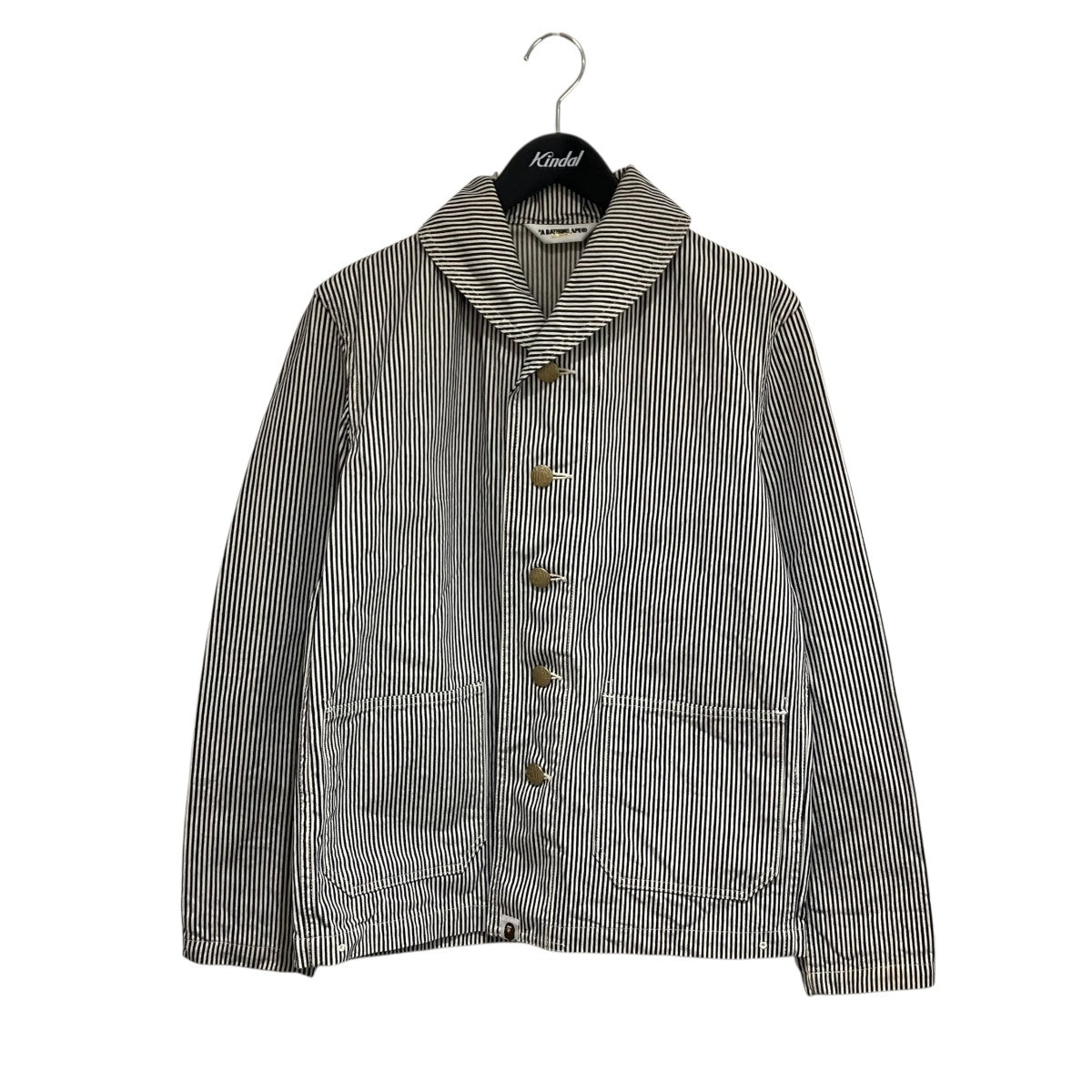 オリジナルA Bathing Ape日本製オールドエイプウールCPOジャケット A BATHING APE(アベイシングエイプ) APE NEVER APEショールカラー
