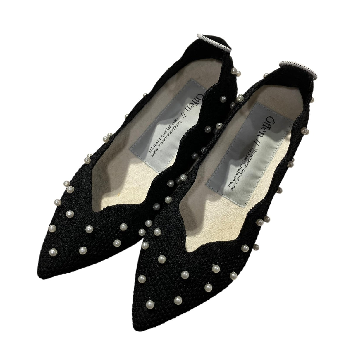 scallop pearls patternパンプス