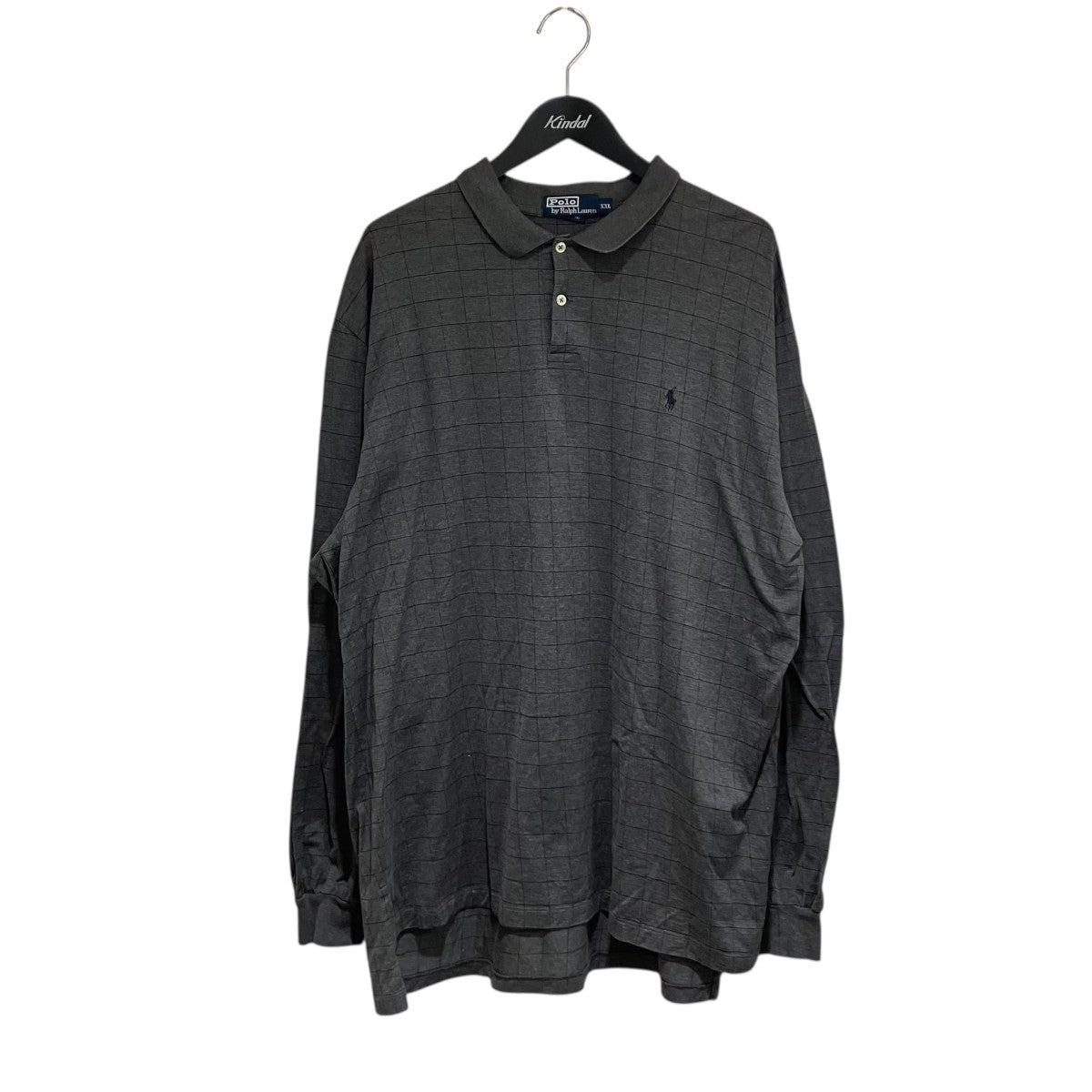 90s Polo Ralph Lauren 貴重　激安 POLO RALPH LAUREN(ポロラルフローレン) 90S長袖ポロシャツ グレー