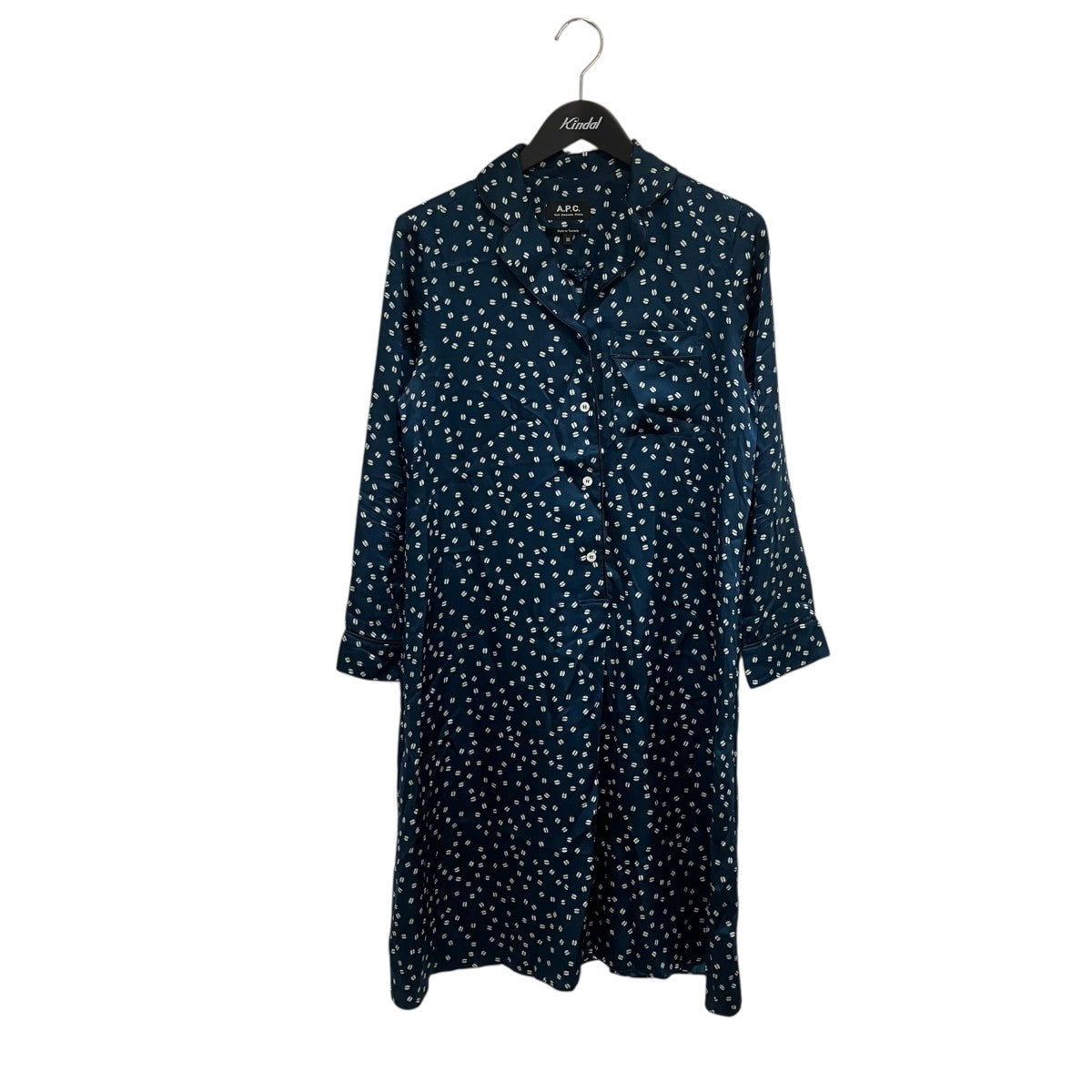 総柄シルクワンピース23222-1-10381