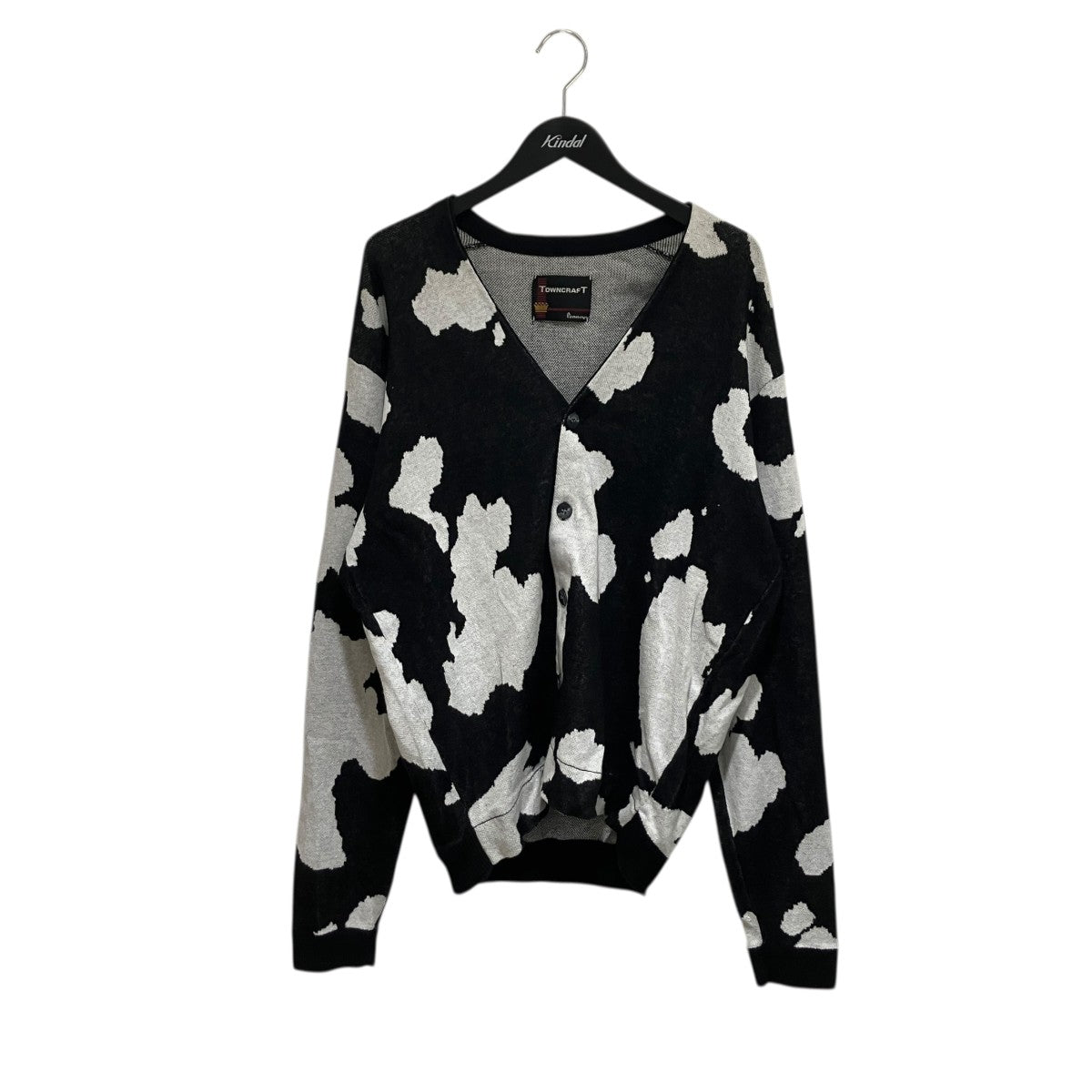 20SSJAQUARD CARDIGAN 総柄 牛柄薄手カーディガン