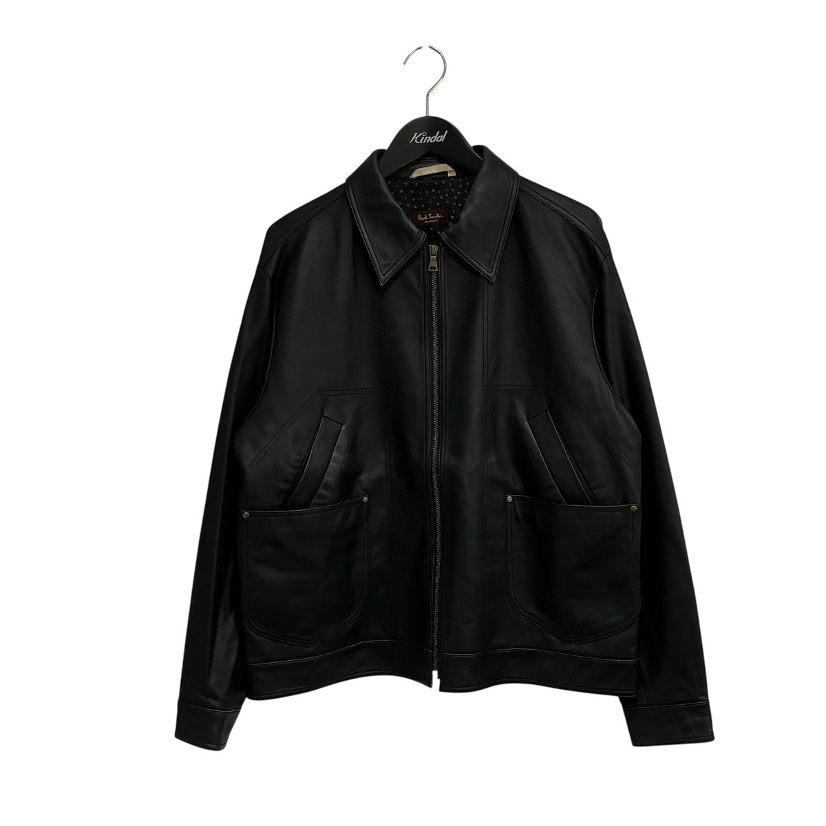 Paul Smith レザー 羊革 毛 ウール 切り替え 異素材 ジャケット黒 Paul Smith COLLECTION(ポールスミスコレクション) 羊革レザー