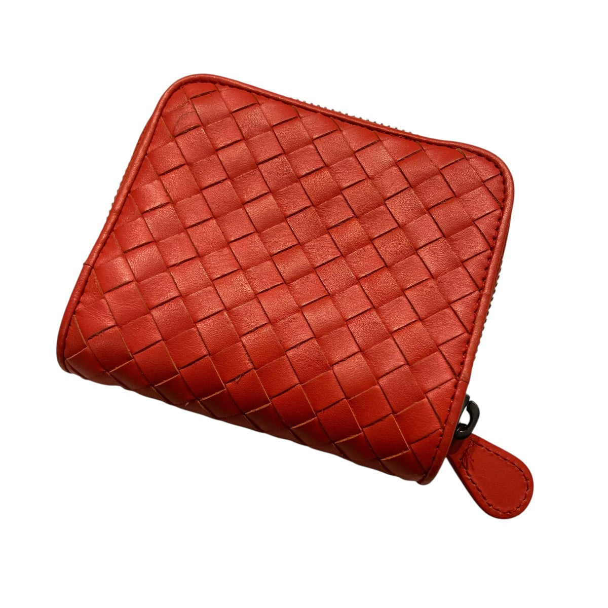 ボッテガヴェネタ 二つ折り財布 イントレチャート レッド BOTTEGA VENETA(ボッテガヴェネタ) イントレチャート2つ折り財布