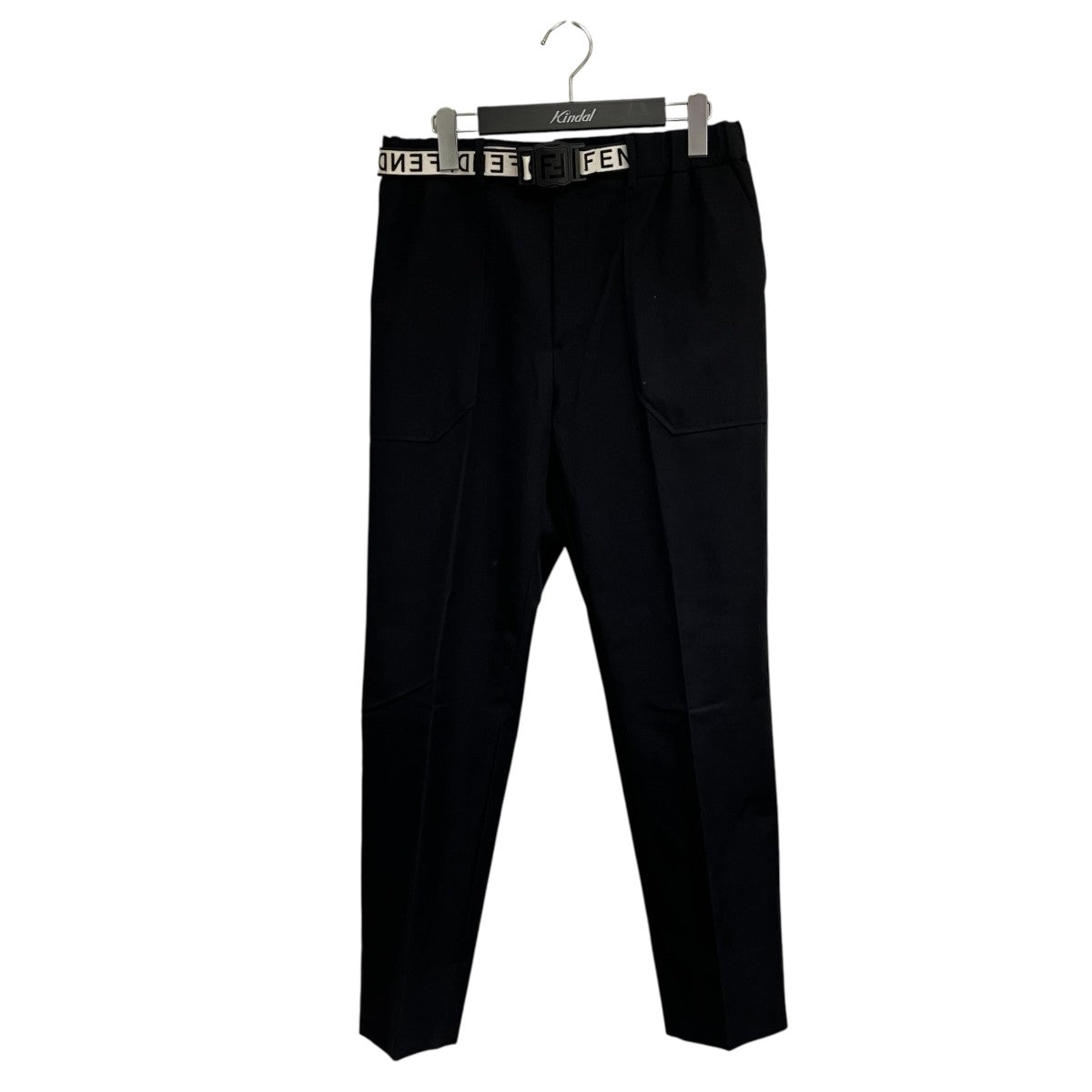 FENDI 黒 FFロゴパンツ FENDI(フェンディ) リボン ベルト FFロゴツイルパンツ12CPF-20-937