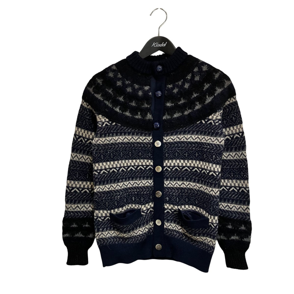 sacai ケーブル ニット カーディガン 黒 紺 ブラック ネイビー 1 S sacai(サカイ) ニットカーディガン11-00194M 11-00194M ブラック