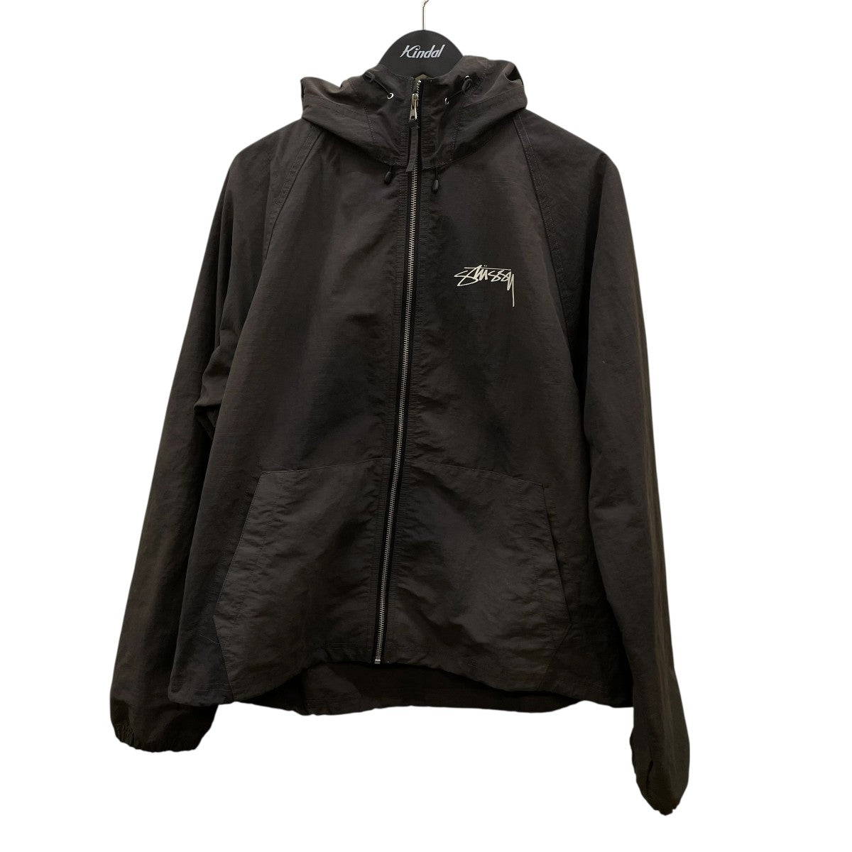 Stüssy ブラック ナイロンジャケット シェルジャケット STUSSY ステューシー ジャケット メンズ Wave Dye Beach Shell