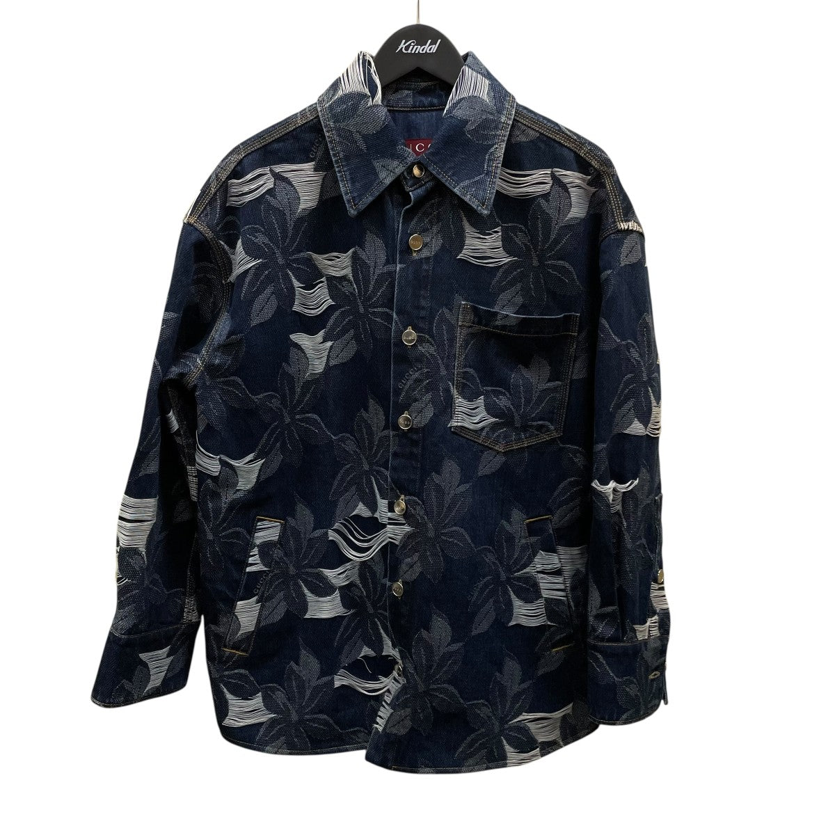 GUCCI(グッチ) Cotton denim floral jacquard shirtデニムシャツ