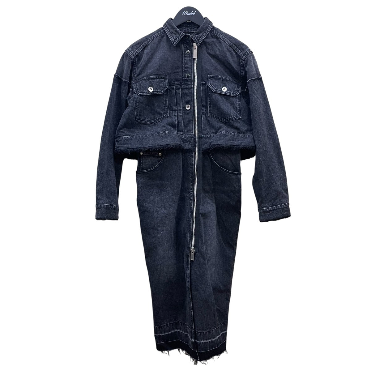 sacai ジップアップボアデニム ドレスワンピース20-05152 古着・中古-1枚目のアイテム画像