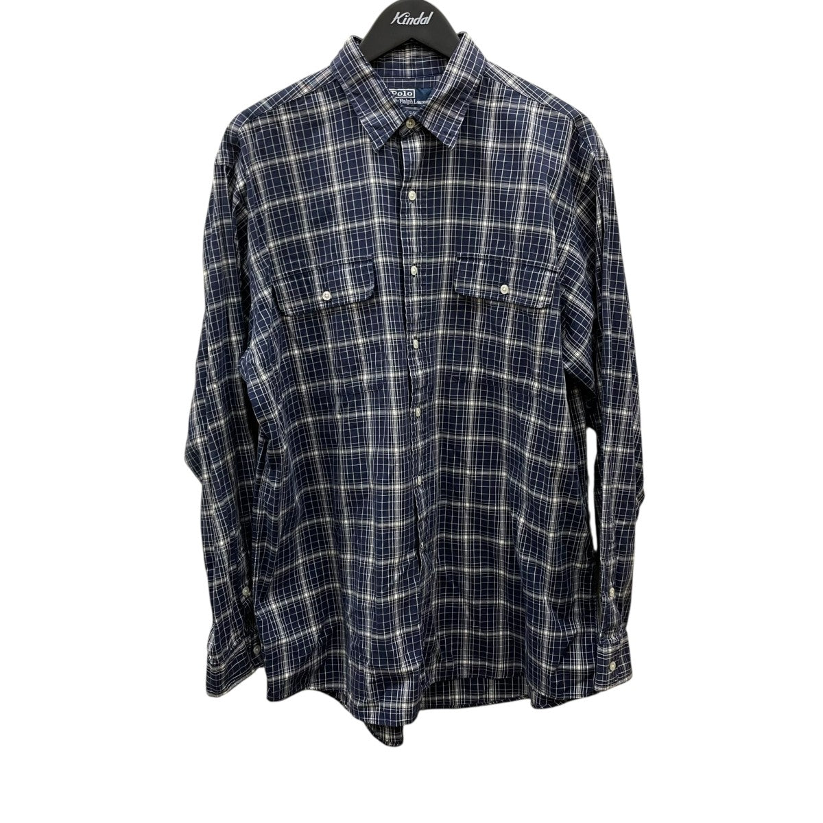 Poloラルフ ヴィンテージ ネイビーチェック 雰囲気抜群 長袖シャツ 一点物 POLO RALPH LAUREN(ポロラルフローレン) 長袖チェックシャツ