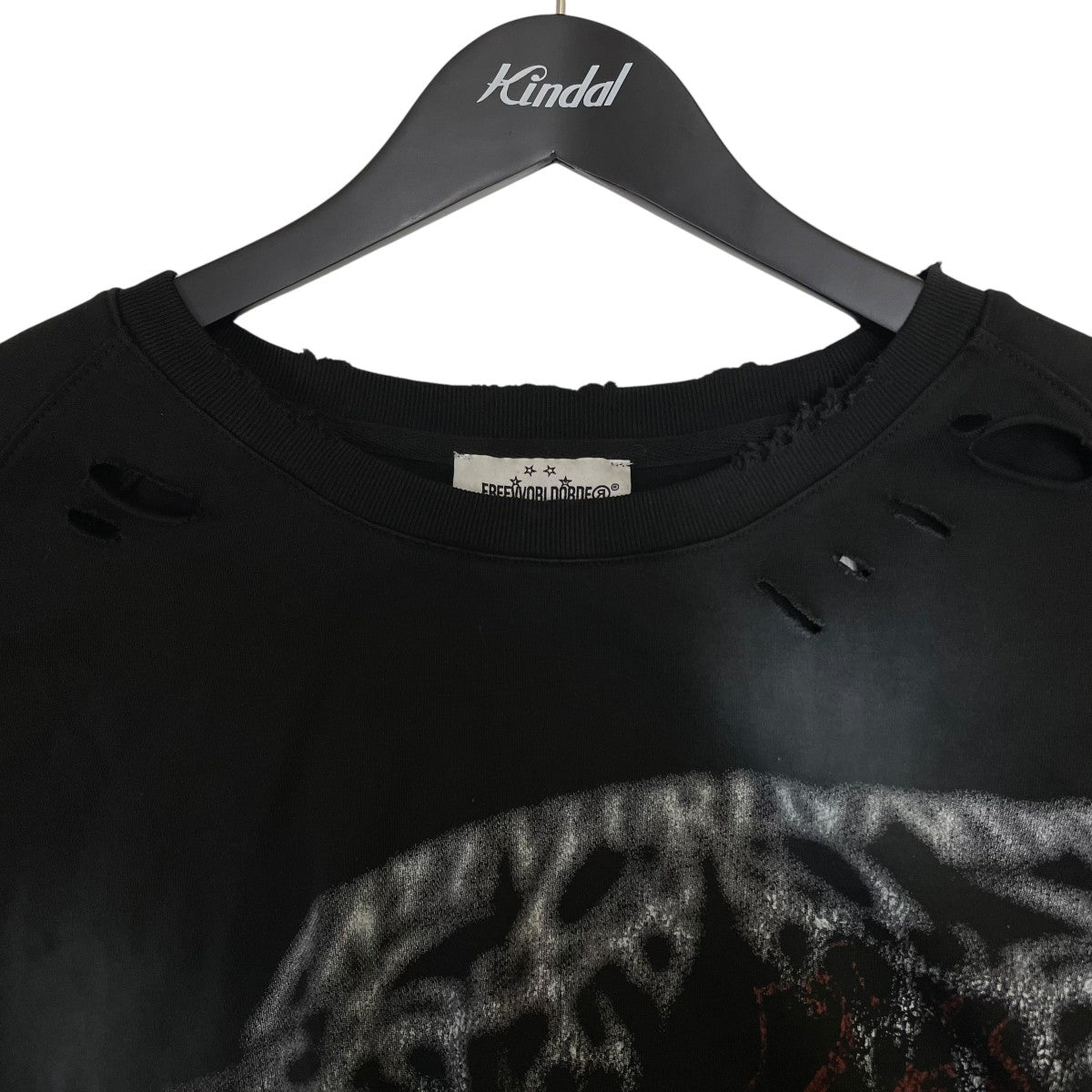 SKELETON BROKEN HOLE T-SHIRTダメージ加工ロングスリーブカットソー