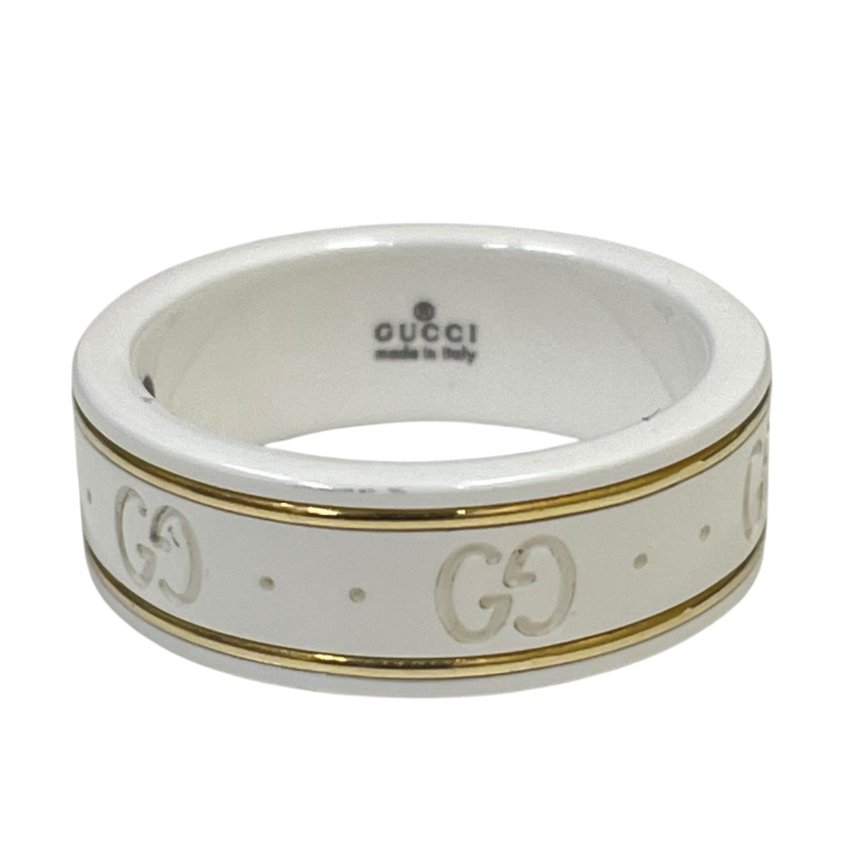 GUCCI(グッチ) GGロゴアイコンリング ホワイト サイズ 15号｜【公式