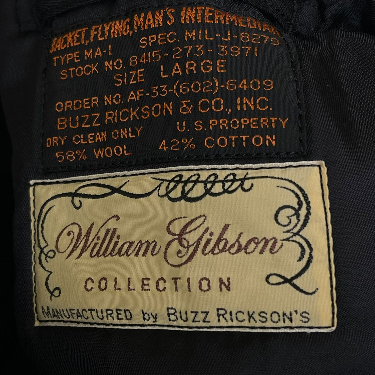 MA-1 1st Moderl Albert Turner William GibsonMA-1ジャケットBR15414