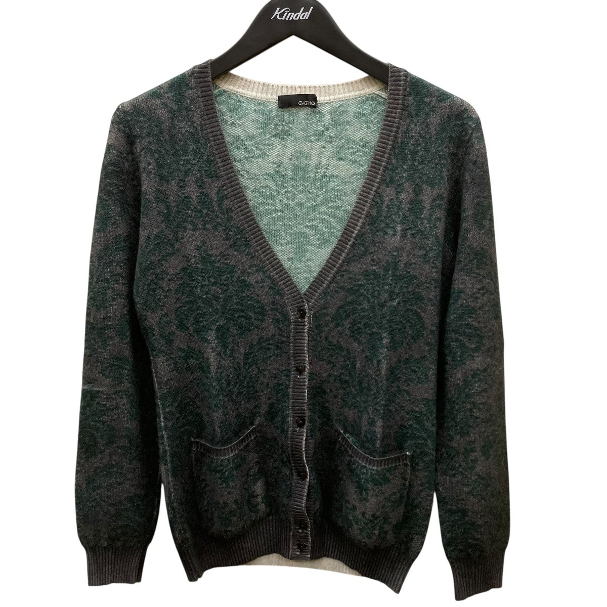 カシミヤニット総柄カーディガン