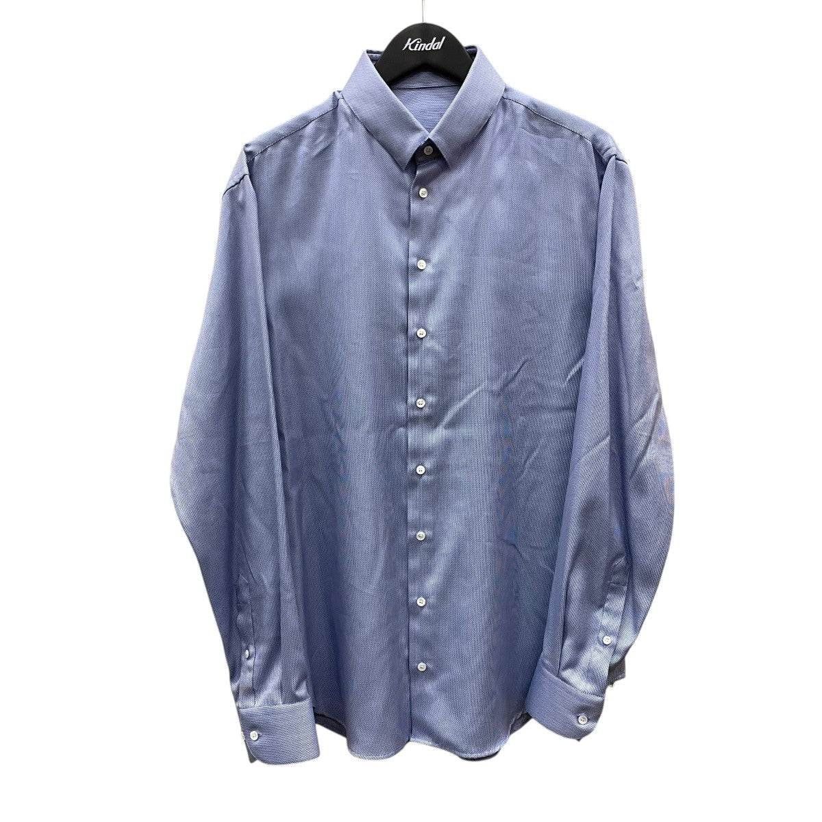 ジョルジオアルマーニ　イタリア製　長袖リネンシャツ　青　38 古着 GIORGIO ARMANI(ジョルジオ・アルマーニ) 24年製長袖シャツGM000842