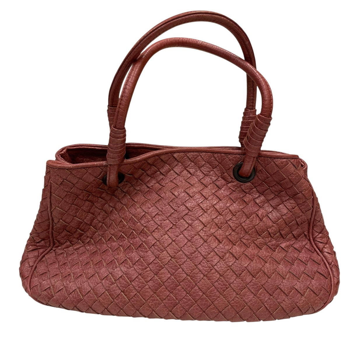 BOTTEGA VENETA 編み込みレザーハンドバッグ　鏡付き ボッテガ・ヴェネタ“変形できる”編み込みレザーのトートバッグ