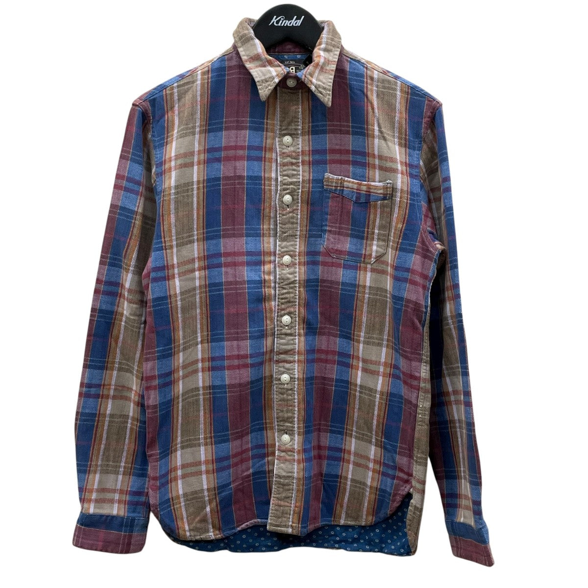 ダブルフェイス長袖シャツ チェックシャツ4700112756