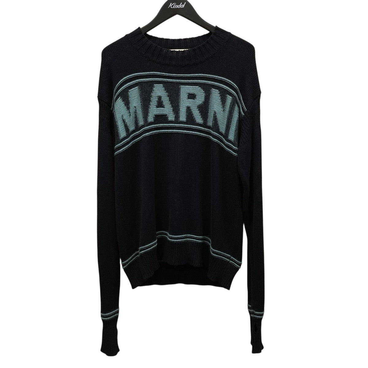 MARNI 23SSフィンガーホール ロゴコットンニットセーターGCMG0293Q0 古着・中古-1枚目のアイテム画像