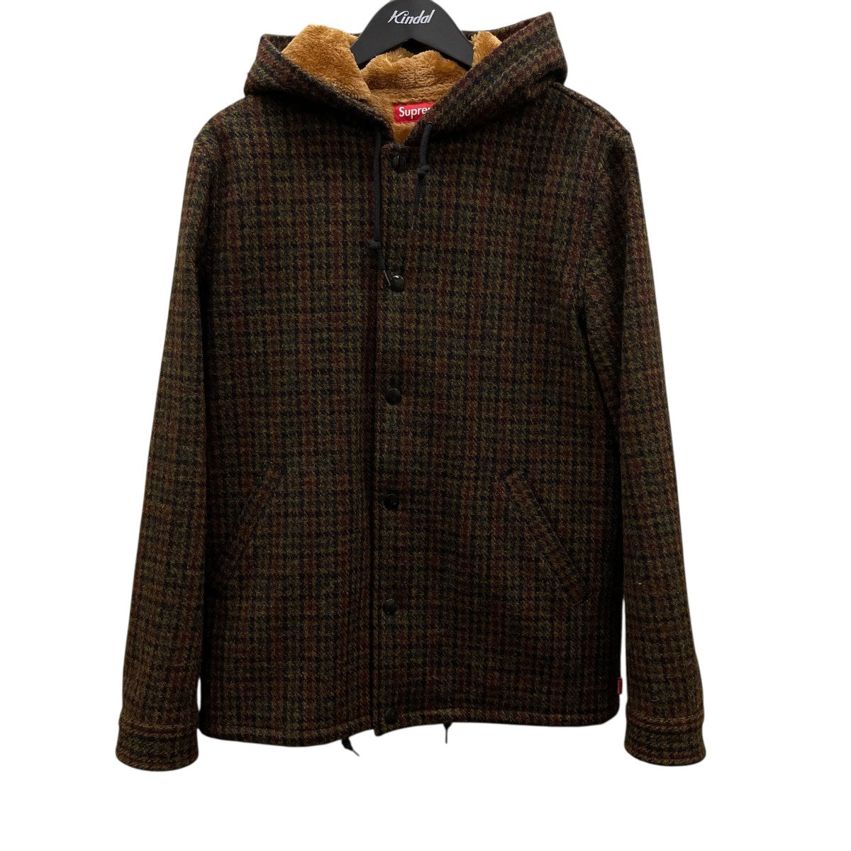 Supreme×Harris Tweed 12AWフーデッドジャケット ブラウン サイズ M