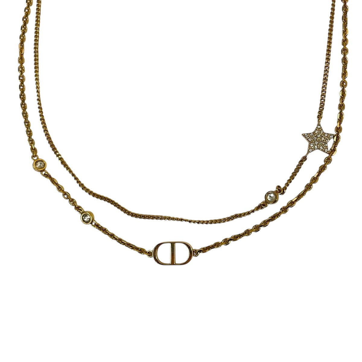 DIOR(ディオール) Petit CD2連チェーンネックレス ゴールド｜【公式