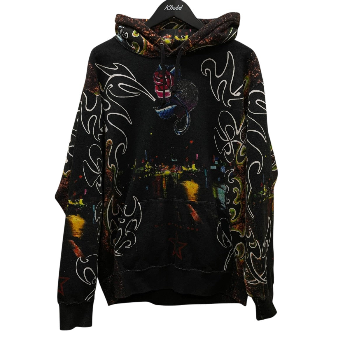 East Broadway Hoodedプルオーバーフーディ