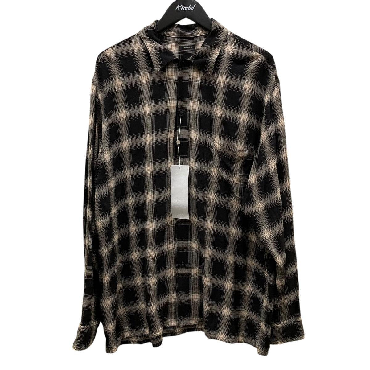 レーヨン長袖チェックシャツX01 02008