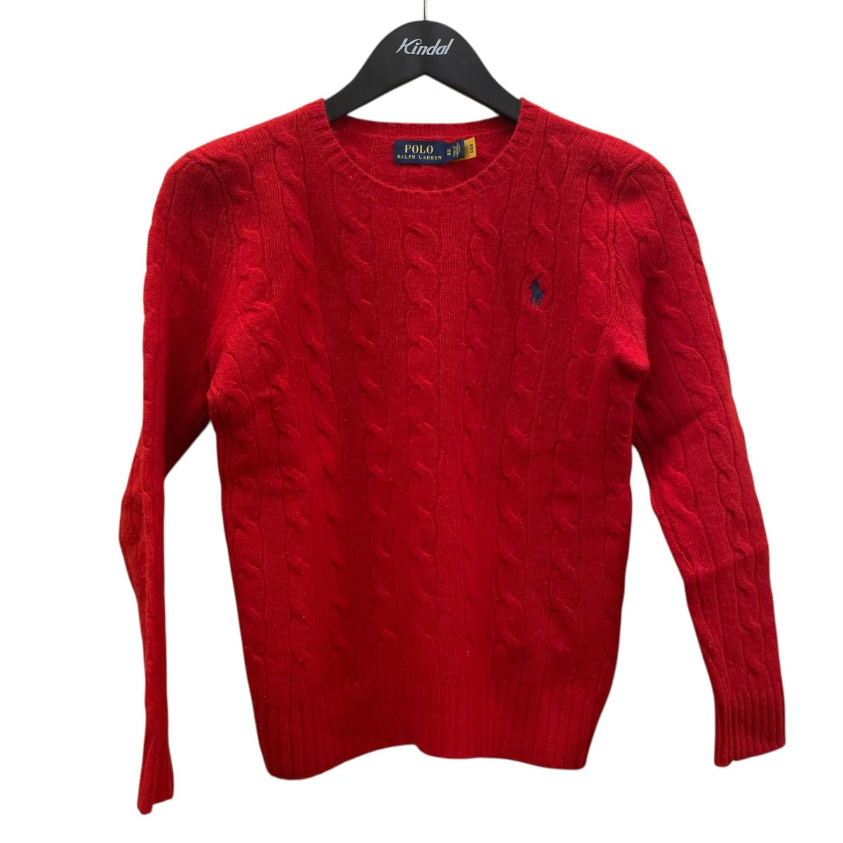 美品 ポロラルフローレン カシミヤクルーネックセーター ベージュ M POLO RALPH LAUREN(ポロラルフローレン) ケーブル ウール カシミヤ