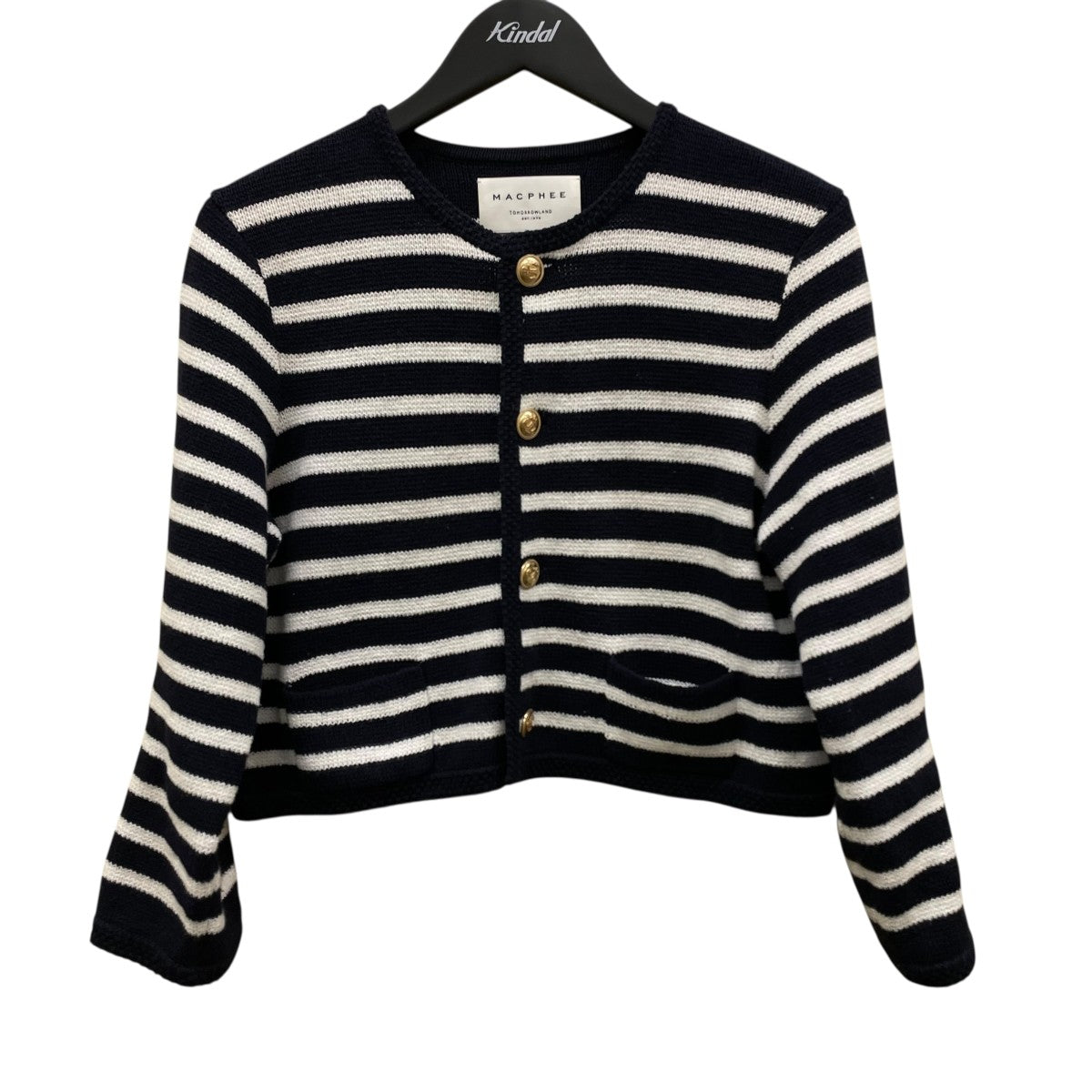 MACPHEE(マカフィー) ハーフミラノ クルーネックカーディガン12 02 42