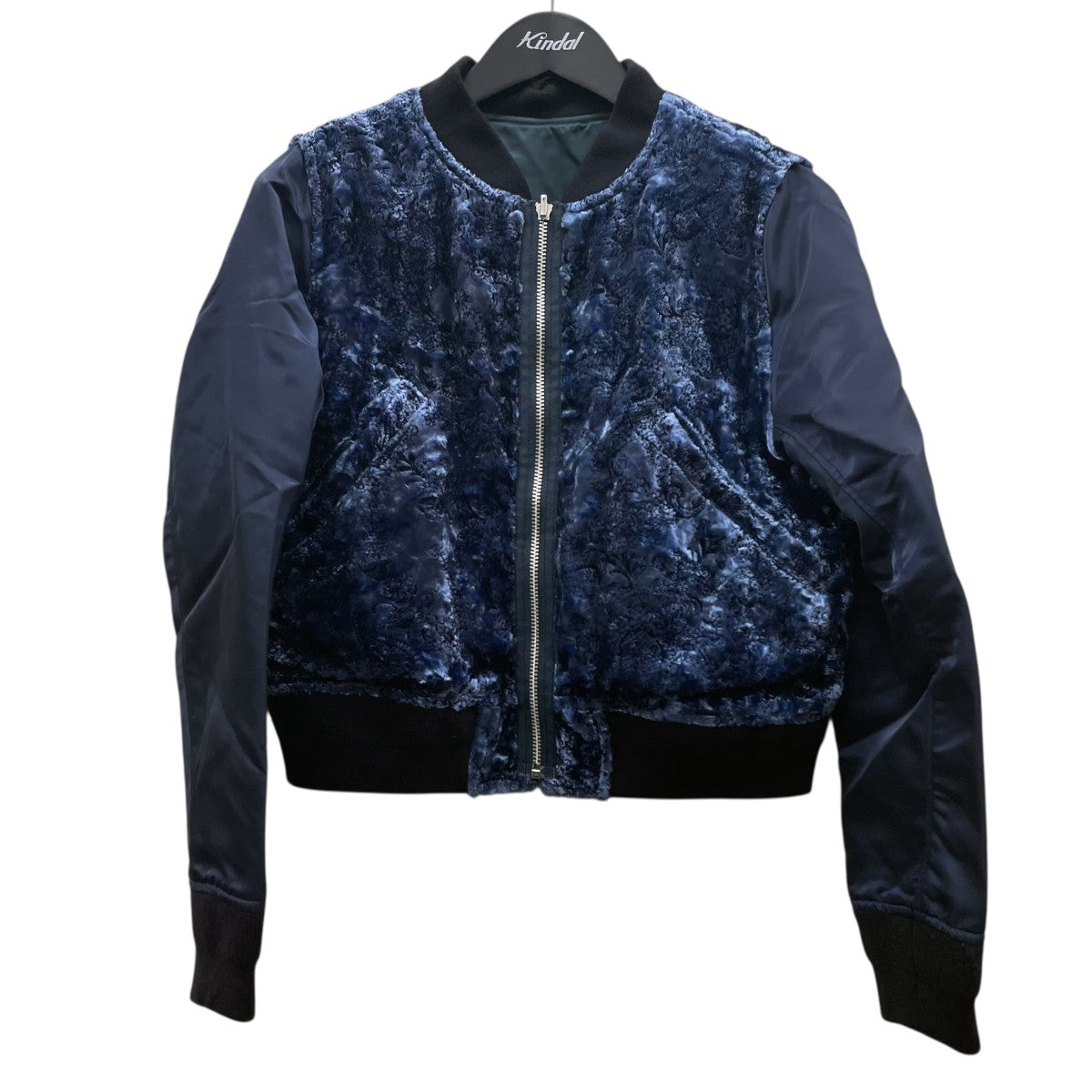Velor flock print jacket ベロア リバーシブル短丈ブルゾンYSY-16FB01