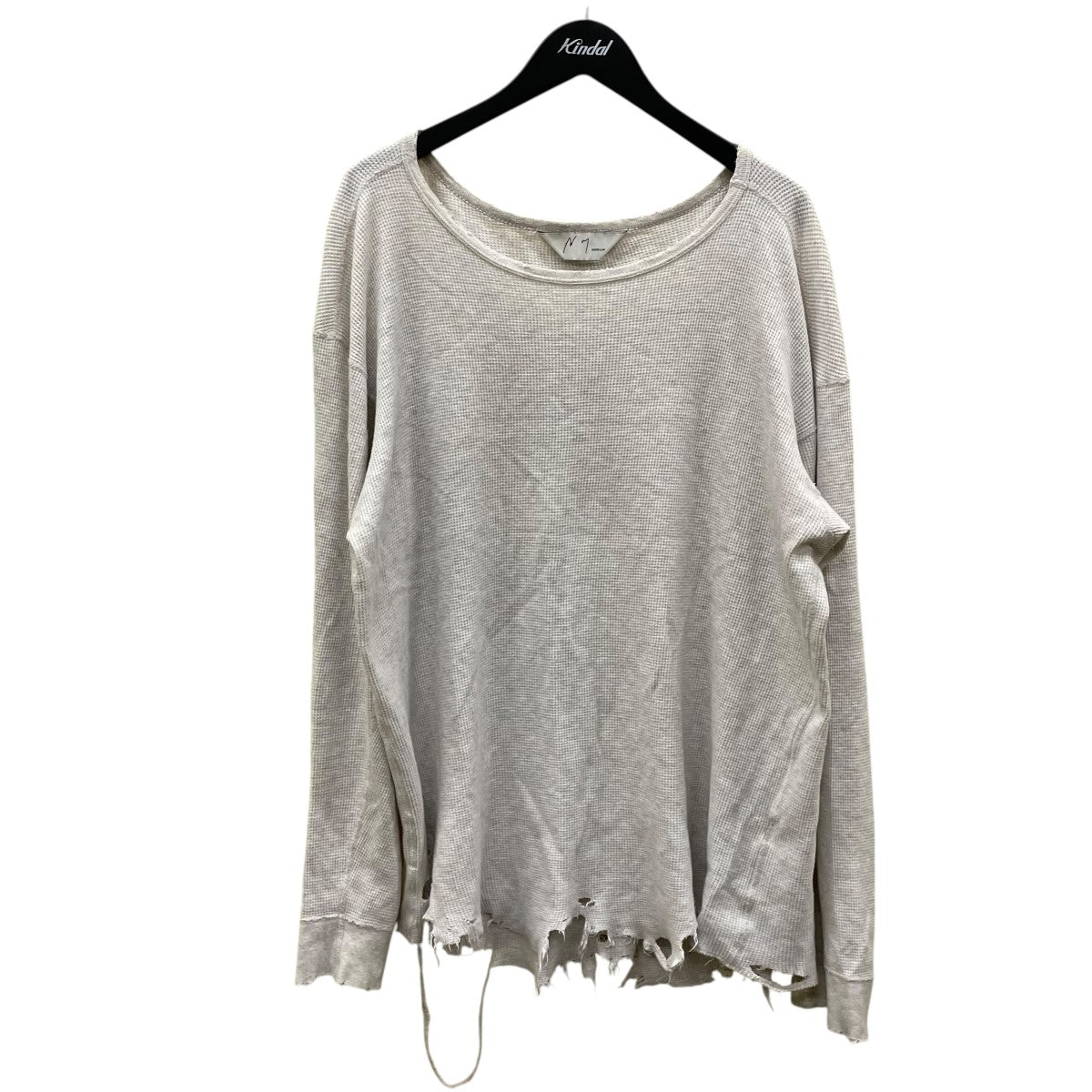 ANCELLM(アンセルム) DAMAGE WAFFLE CREW LS T-SHIRTサーマル