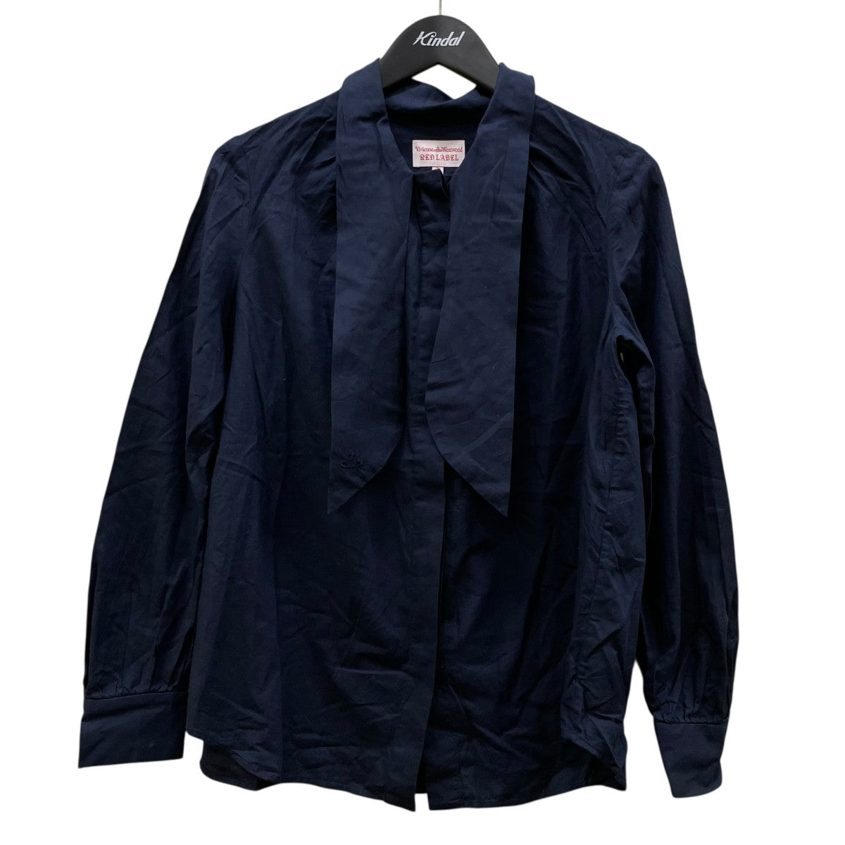 ボウタイブラウス 長袖シャツ コットンシャツ12101M