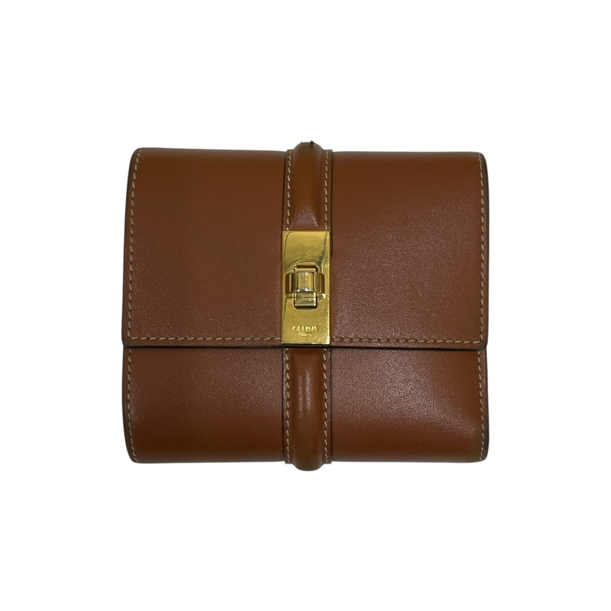 スモール トリフォールドウォレット 16ゴールド ターンロック金具 3つ折り財布