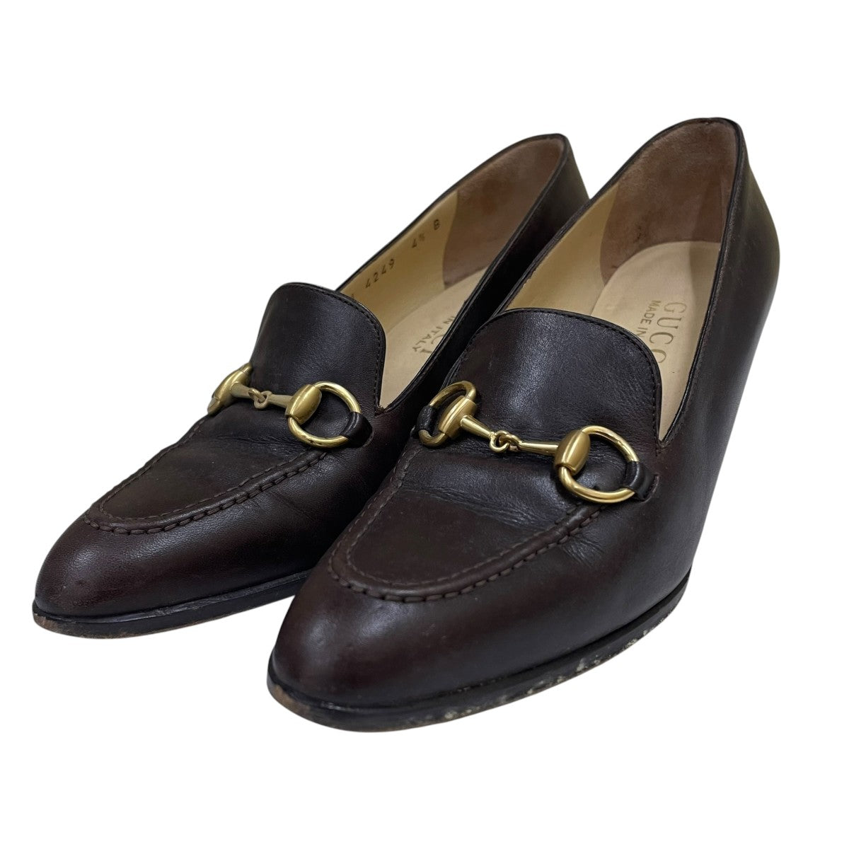 GUCCI(グッチ) ホースビット 革靴 パンプス ブラウン サイズ 4 1/2