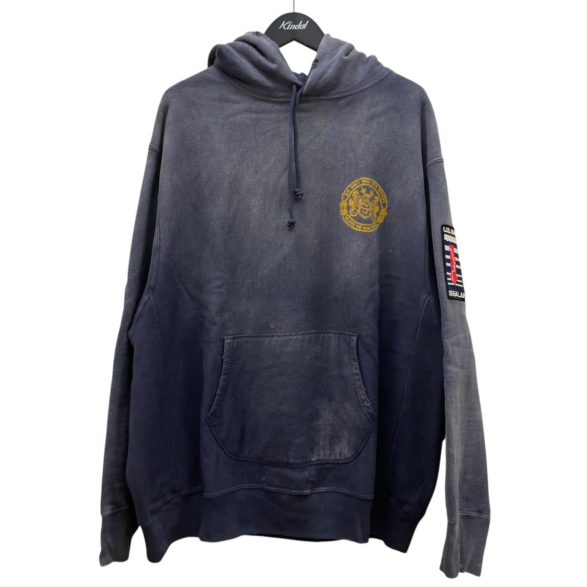 US NAVY SEALAB HOODIEダメージ加工 コットン スウェット オーバーサイズ プルオーバーフーディー