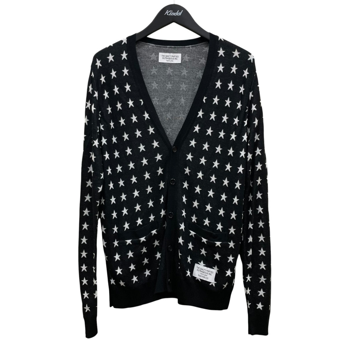 15SSSTAR CARDIGAN星 グラフィック プリント レーヨン コットン 薄手ニットカーディガン15SS-KNT-14