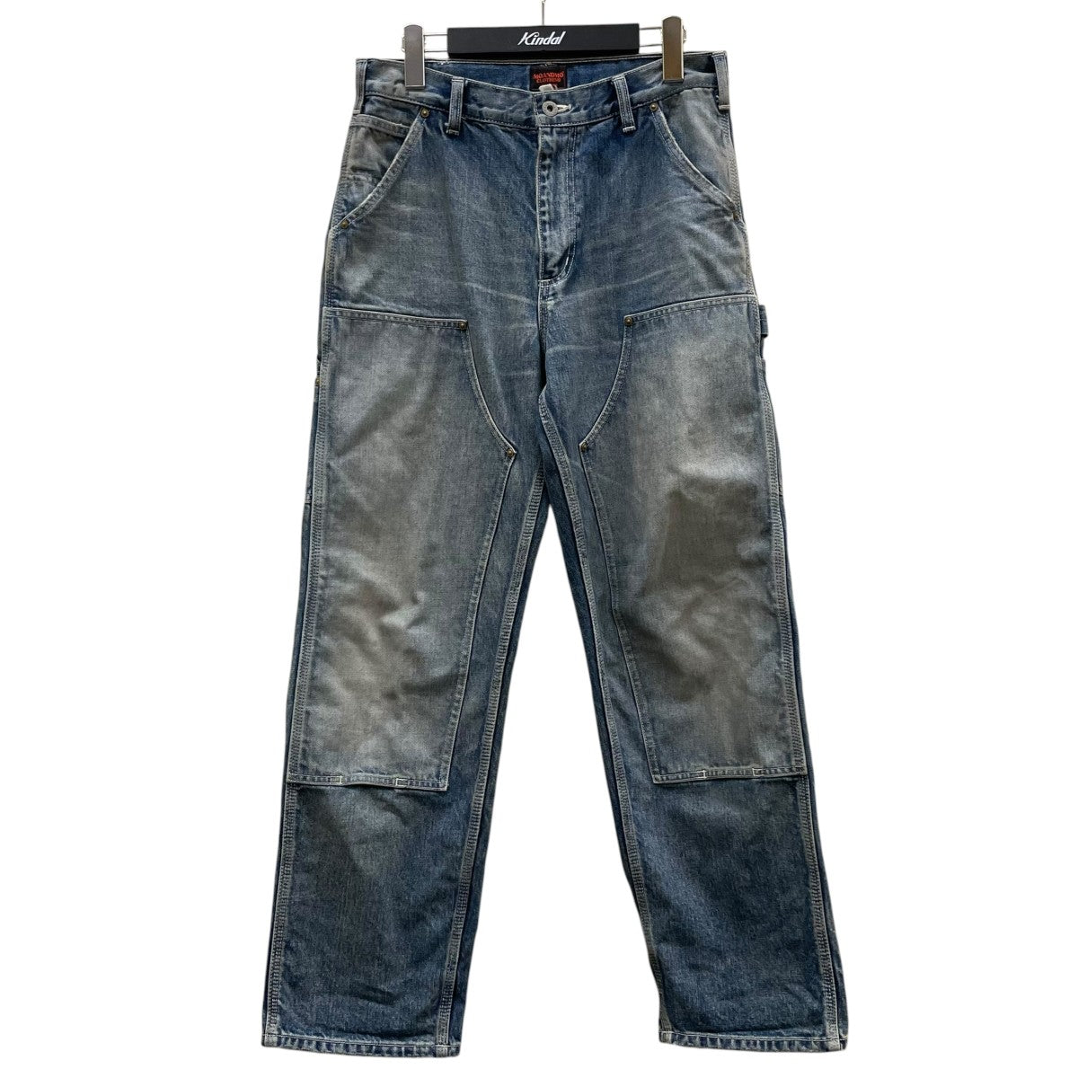 MOANDMO CLOTHING DOUBLE KNEE DENIM PANTS ダブルニーデニムパンツコットン ワイドストレート デニムパンツ