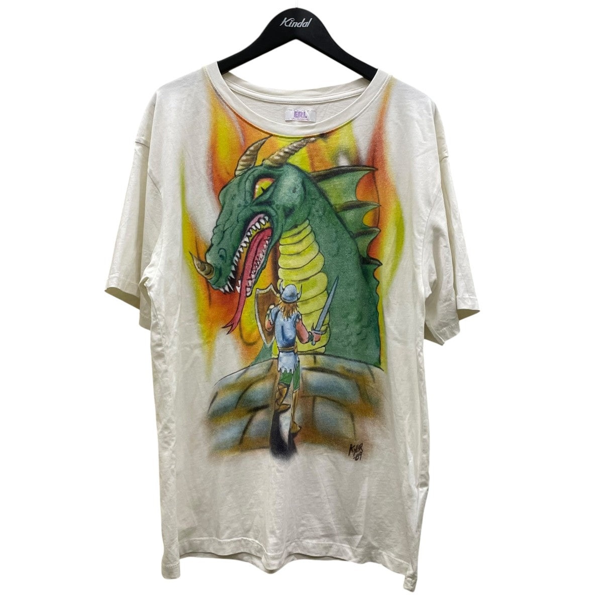 22AWDragon Jersey T-Shirt総柄 ドラゴン プリント 半袖Tシャツ コットンTシャツ