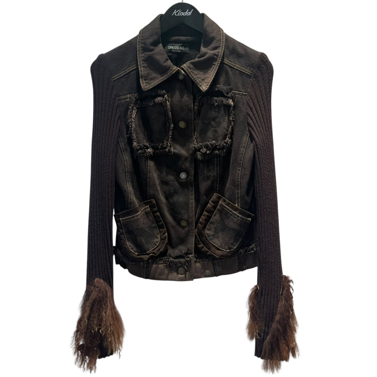 ニット切り替えデニムジャケット