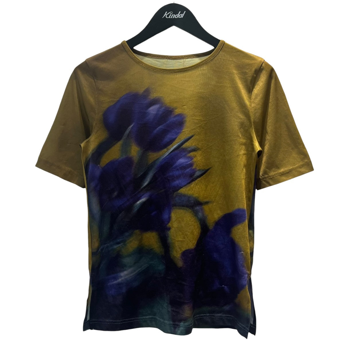 Ameri アートシャツ シアー素材 AMERI(アメリ) SHEER FLOWERBASE PRINT TOPシアーシャツ02210391220