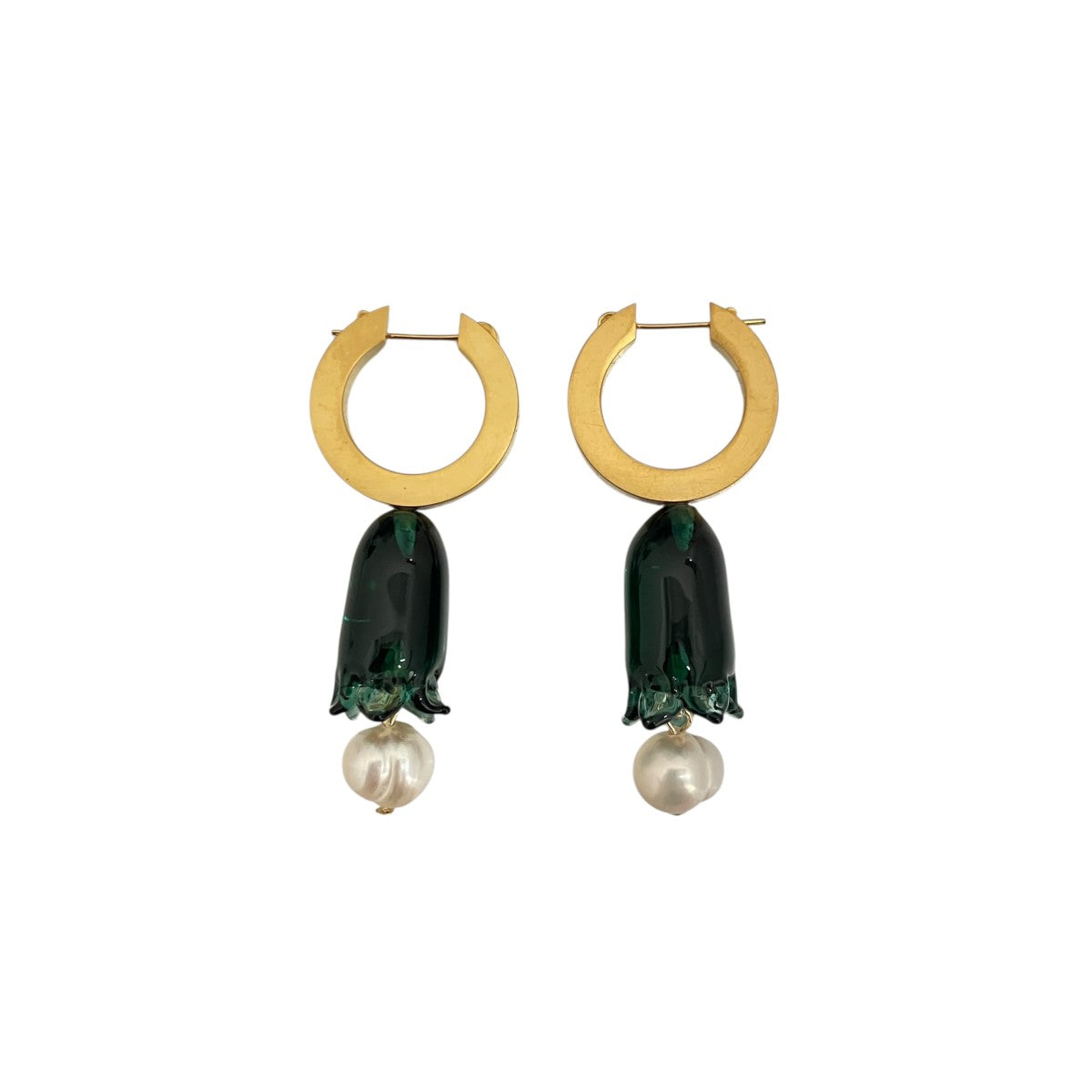 26AW【FLORAL MOTIF GLASS EARRINGS】ピアスMM26FW-AC308