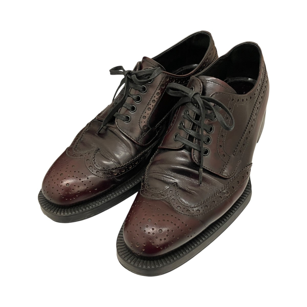 PRADA(プラダ) ウィングチップシューズ247F 247F ボルドー サイズ 36