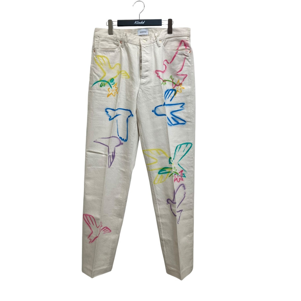 TANAKA(タナカ) ST-2 THE JEAN TROUSERS WHITE DOVE FLOWERデニム