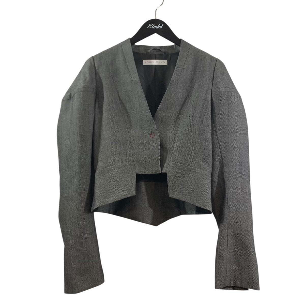 TEL AVIV SHORT JACKETヘリンボーンノーカラージャケット